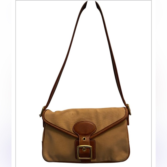 COACH LEGACY DEMI BROWN CANVAS LEATHER FLAP SHOULDER BAG - Picture 2 of 9